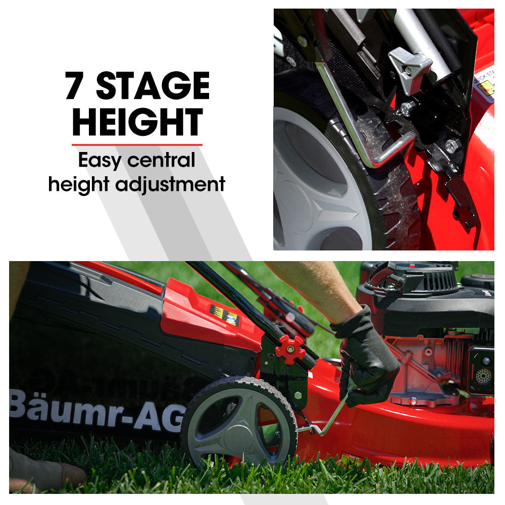 NNEMB Lawn Mower 139CC 17 Petrol Push Lawnmower 4-Stroke Engine Catch New-4