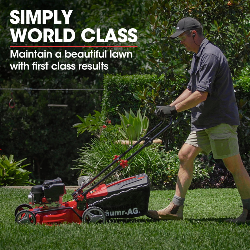 NNEMB Lawn Mower 139CC 17 Petrol Push Lawnmower 4-Stroke Engine Catch New-2