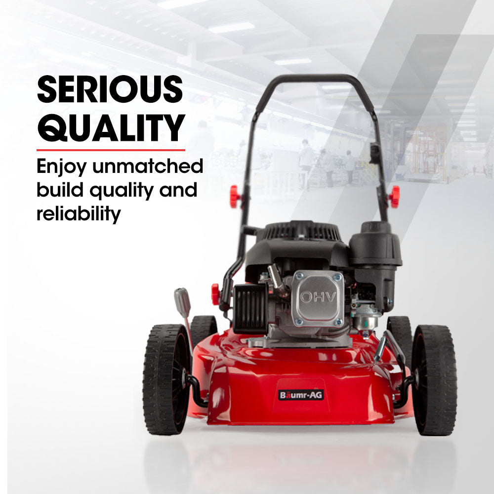 NNEMB Lawn Mower 139CC 17 Petrol Push Lawnmower 4-Stroke Engine Catch New-1